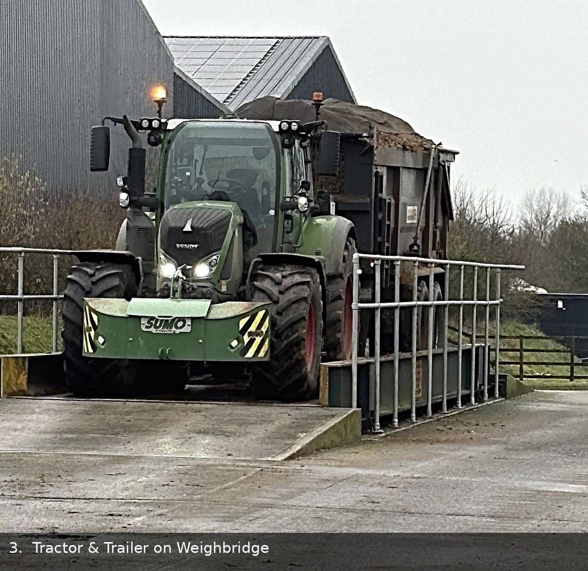 Tractor And trailer on weighbridge