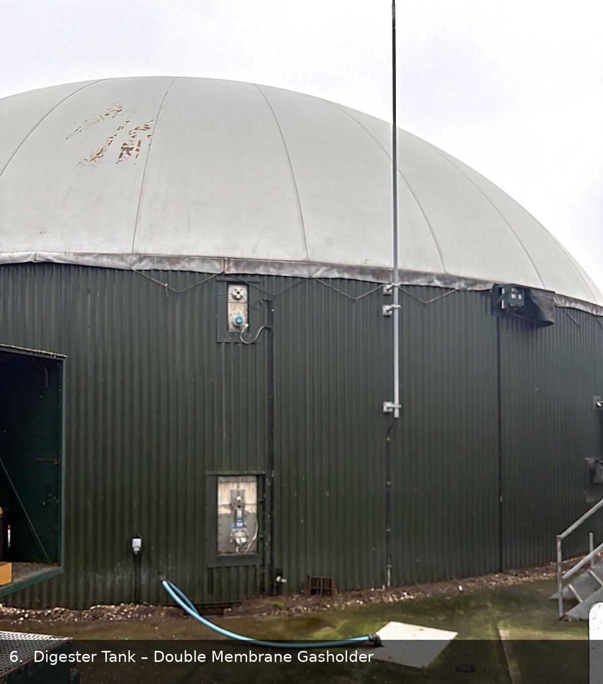 Digester tank double membrane gasholder