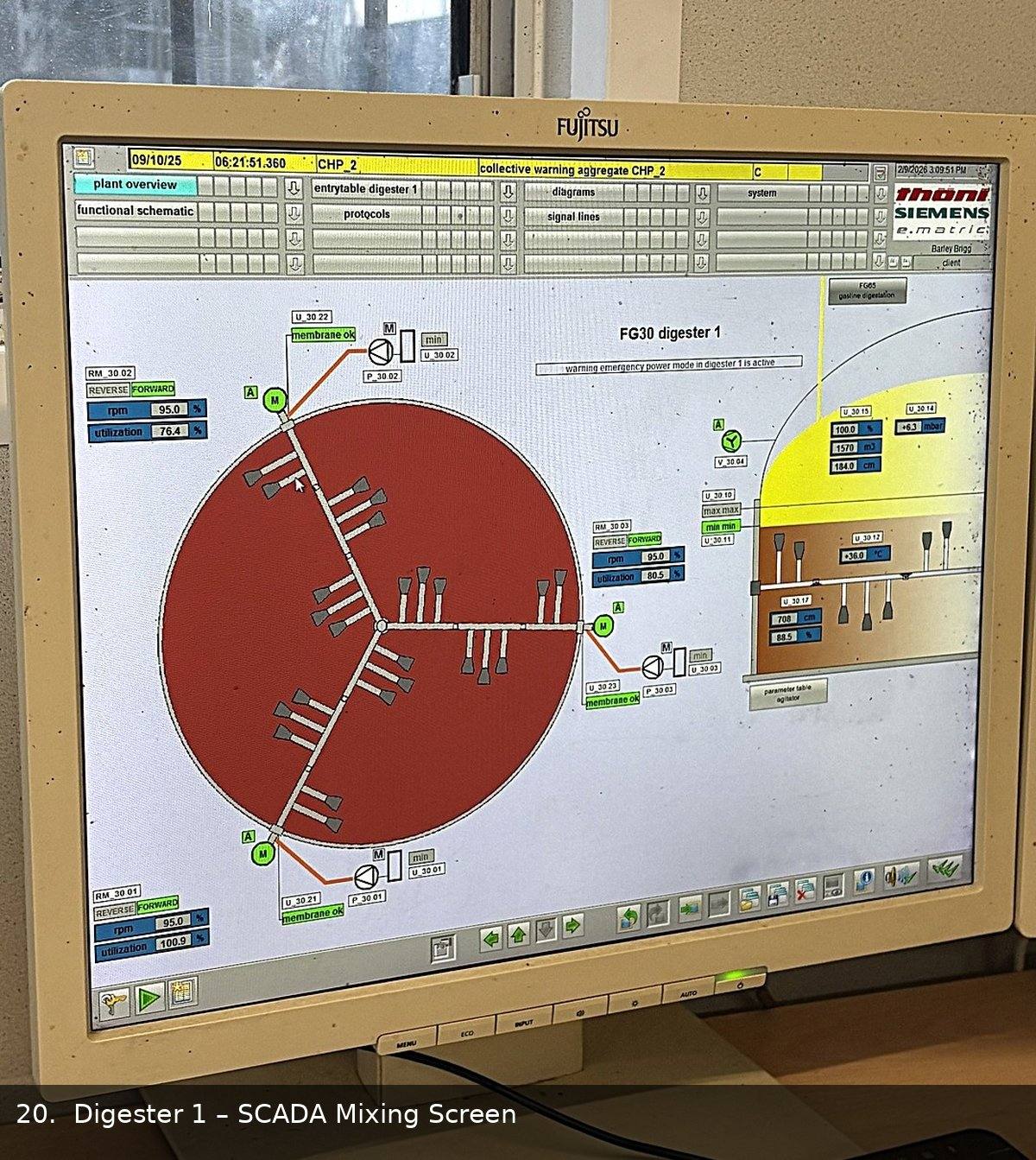 Digester 1 scada mixing screen